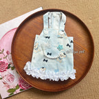 Bear Print Cotton Overall Pet Dress with Front Buttons for Small Dogs & Cats Pet Dress Miya