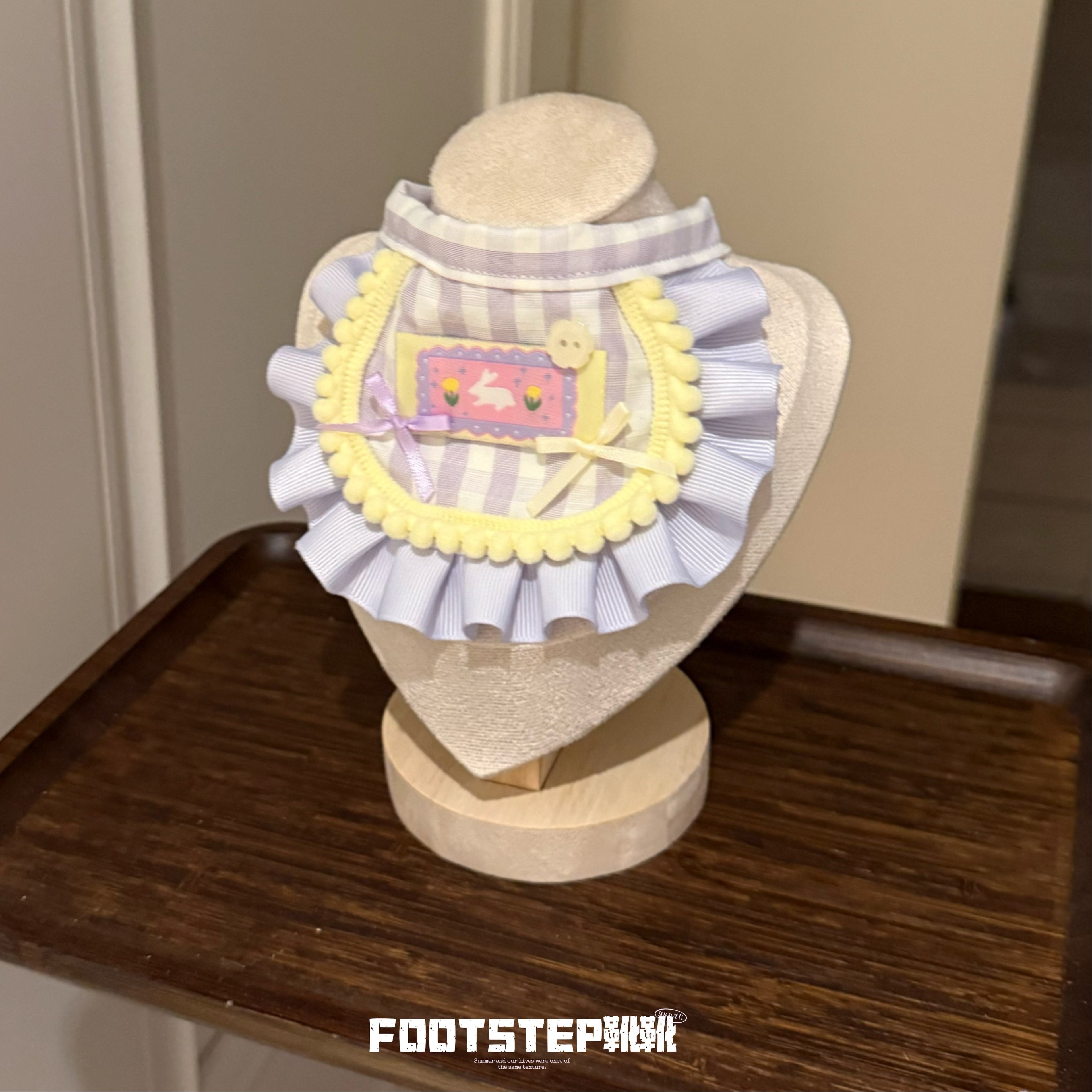 FOOTSTEP - Purple Sweet Potato Double Ruffle Pet Bib Pet Bibs FOOTSTEP
