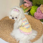 Dopamine Macaron Stripe Rib Knit Pet Dress for Small Dogs & Cats Pet Dress Miya