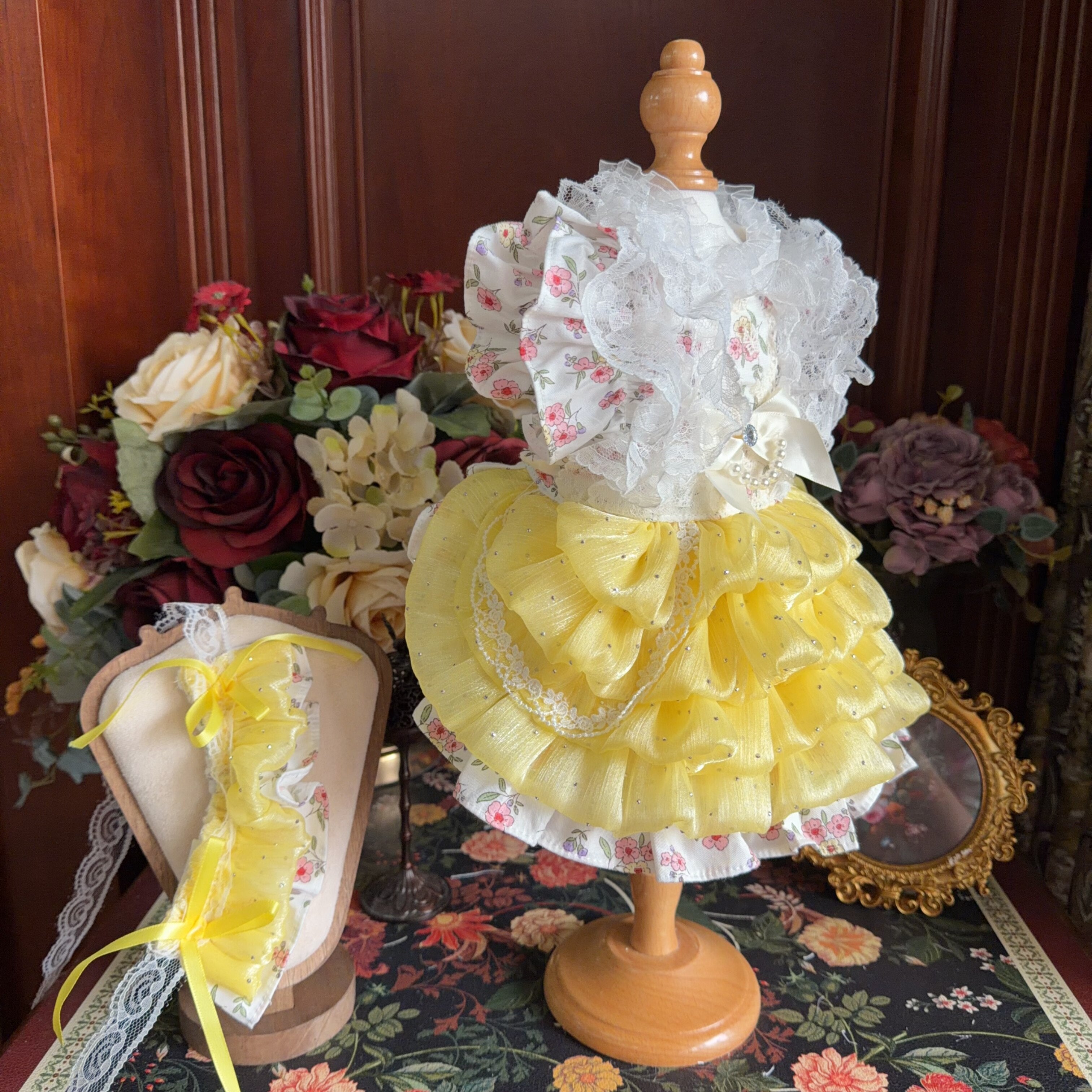Amya - Pearl Bow Lolita Pet Dress Pet Dress Amya