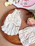 Floral Bubble Hem Cotton Camisole Pet Dress for Small Dogs & Cats Pet Dress Miya