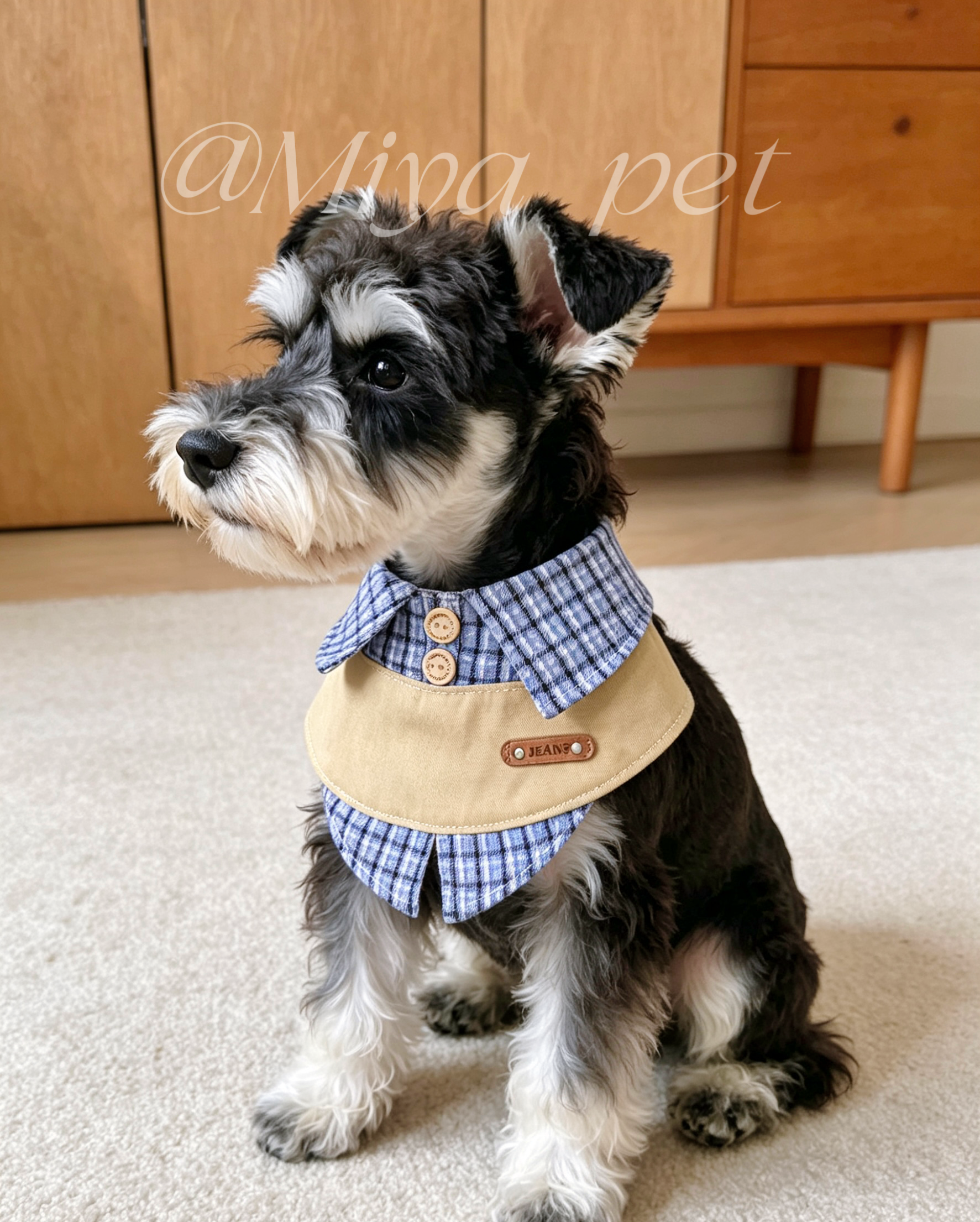 Plaid Preppy Pet Bib for Small Dogs & Cats Pet Bibs Miya