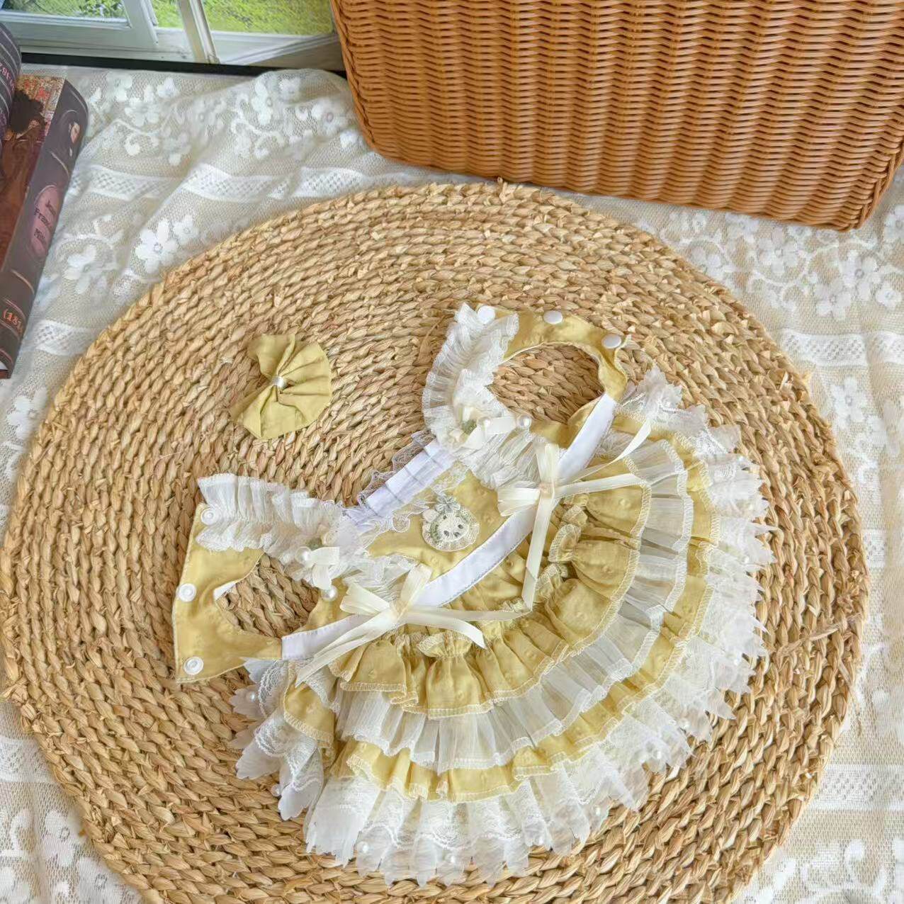 Amya - Yellow Cottagecore Lolita Pet Dress Pet Dress Amya