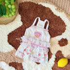 Sweet Heart Lace Pet Dress with Cartoon Print for Small Dogs & Cats Pet Dress Miya