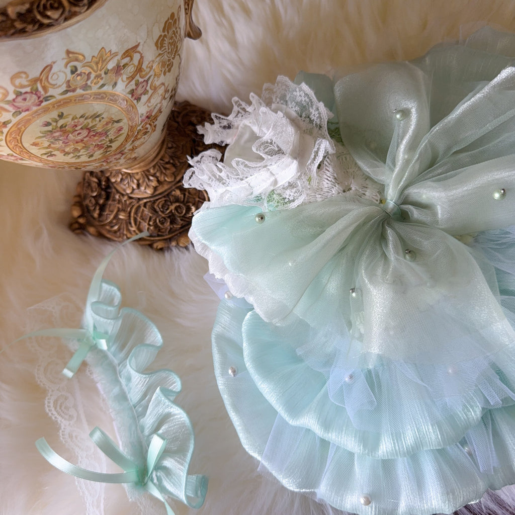 Amya - Green Tulle Lolita Pet Dress Pet Dress Amya