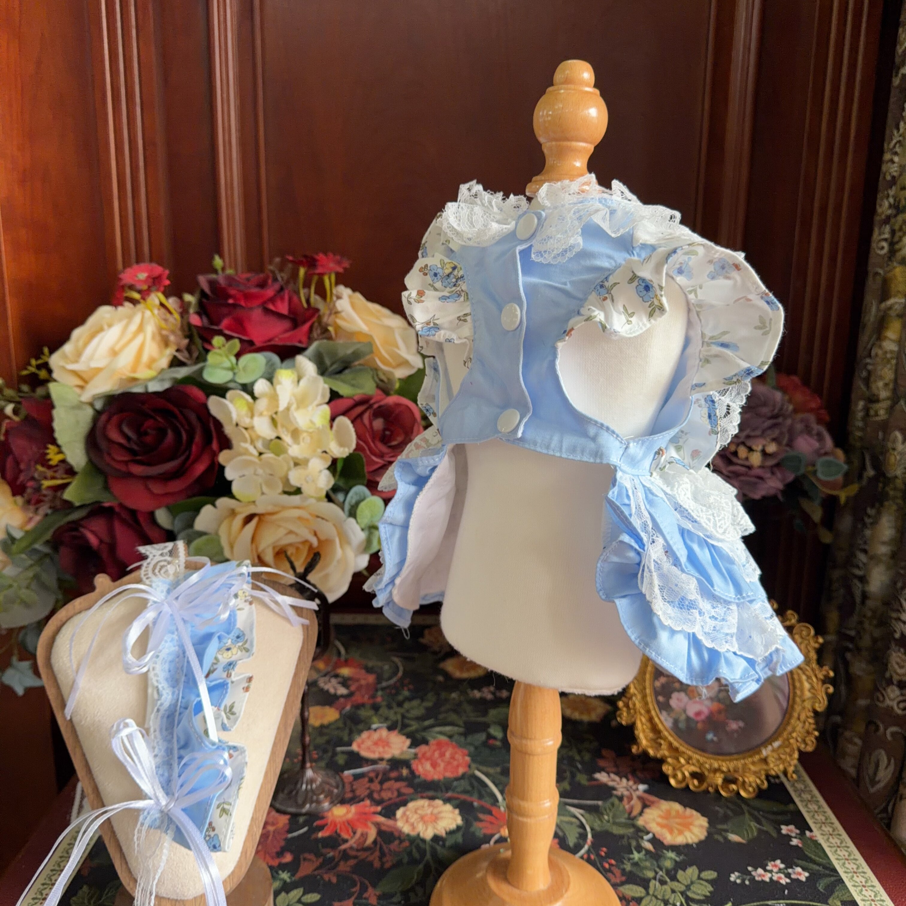Amya - Blue Bow Lolita Pet Dress Pet Dress Amya