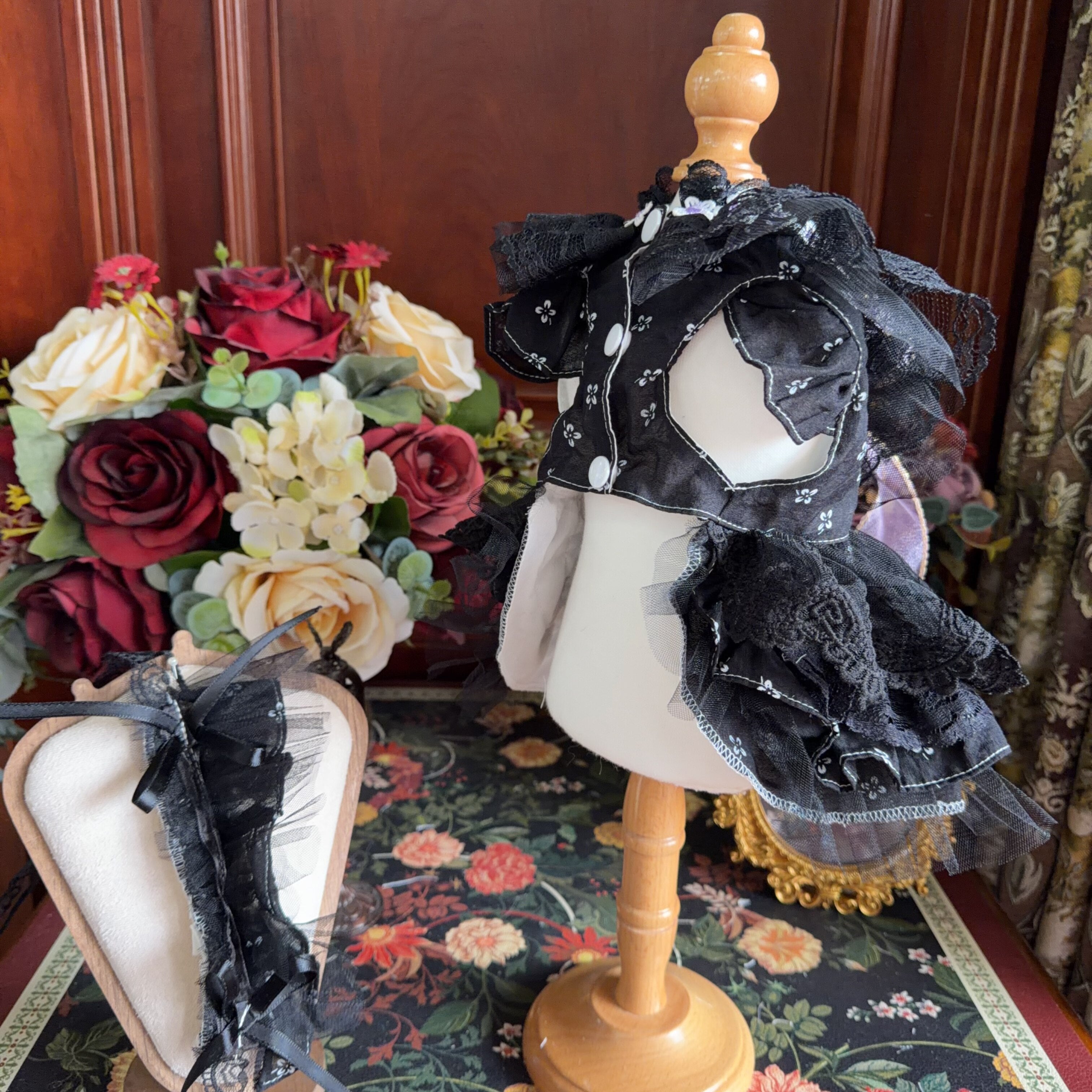 Amya - Purple Bow Gothic Pet Dress Pet Dress Amya