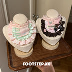 FOOTSTEP - Chocolate Blackberry Double Ruffle Pet Bib Pet Bibs FOOTSTEP