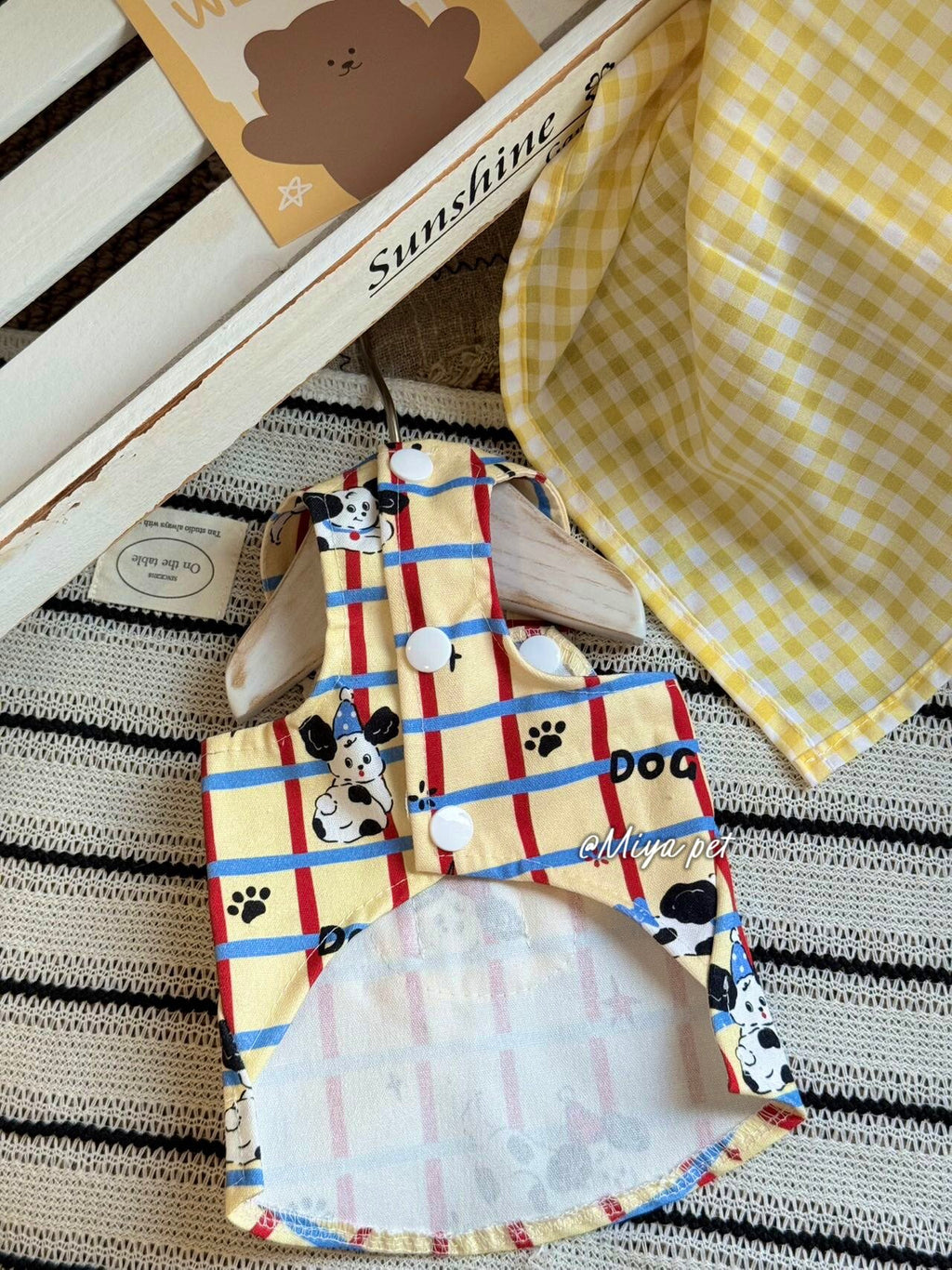 Dopamine Plaid Canvas Overall Pet Dress for Small Dogs & Cats Pet Dress Miya