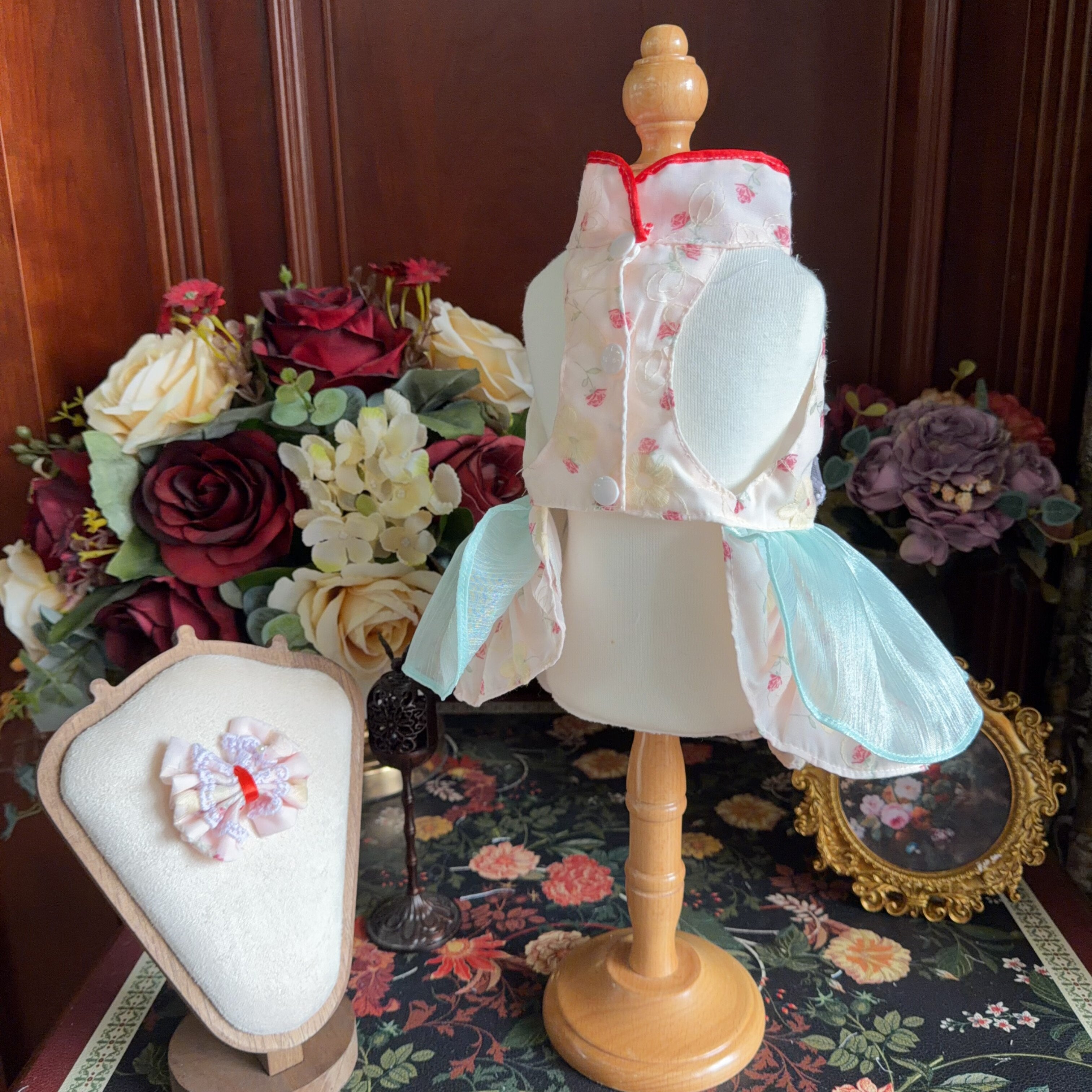 Amya - Mint Bow Lolita Pet Dress Pet Dress Amya