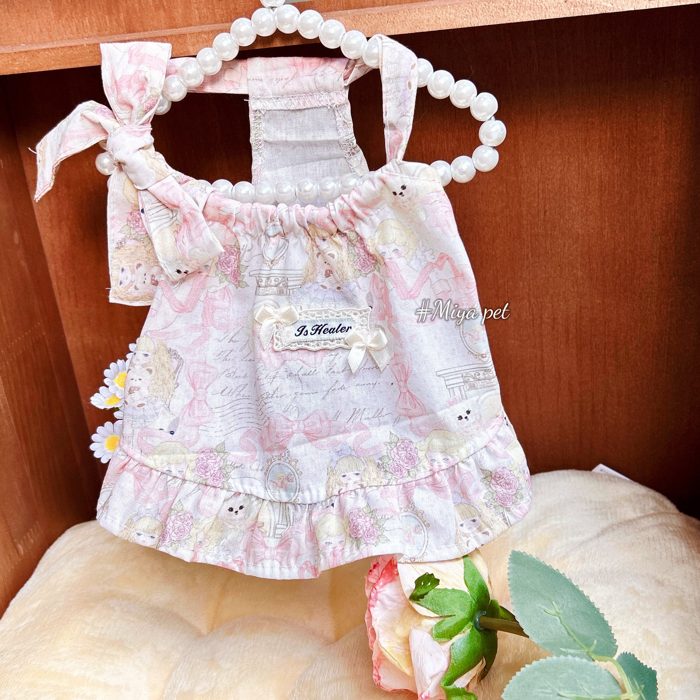 Monet Garden Print Cotton Pet Dress Pet Dress Miya