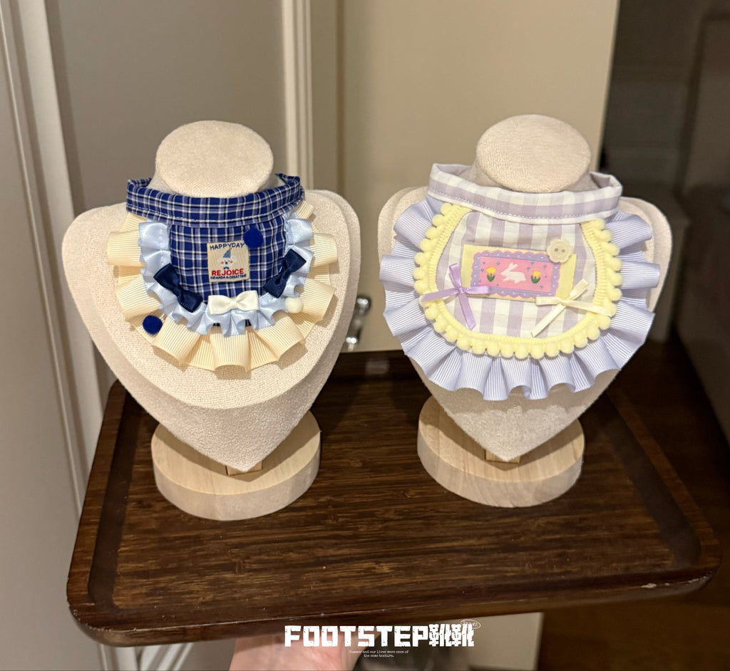 FOOTSTEP - Purple Sweet Potato Double Ruffle Pet Bib Pet Bibs FOOTSTEP