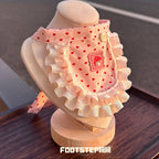 FOOTSTEP - Cheese Stick Heart Print Pet Bib Pet Bibs FOOTSTEP