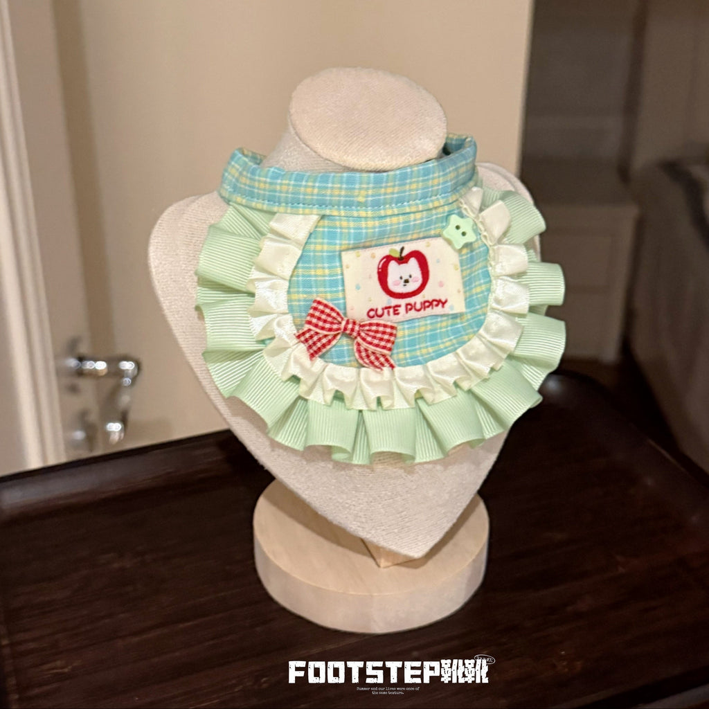 FOOTSTEP - Lucky Apple Double Ruffle Pet Bib Pet Bibs FOOTSTEP
