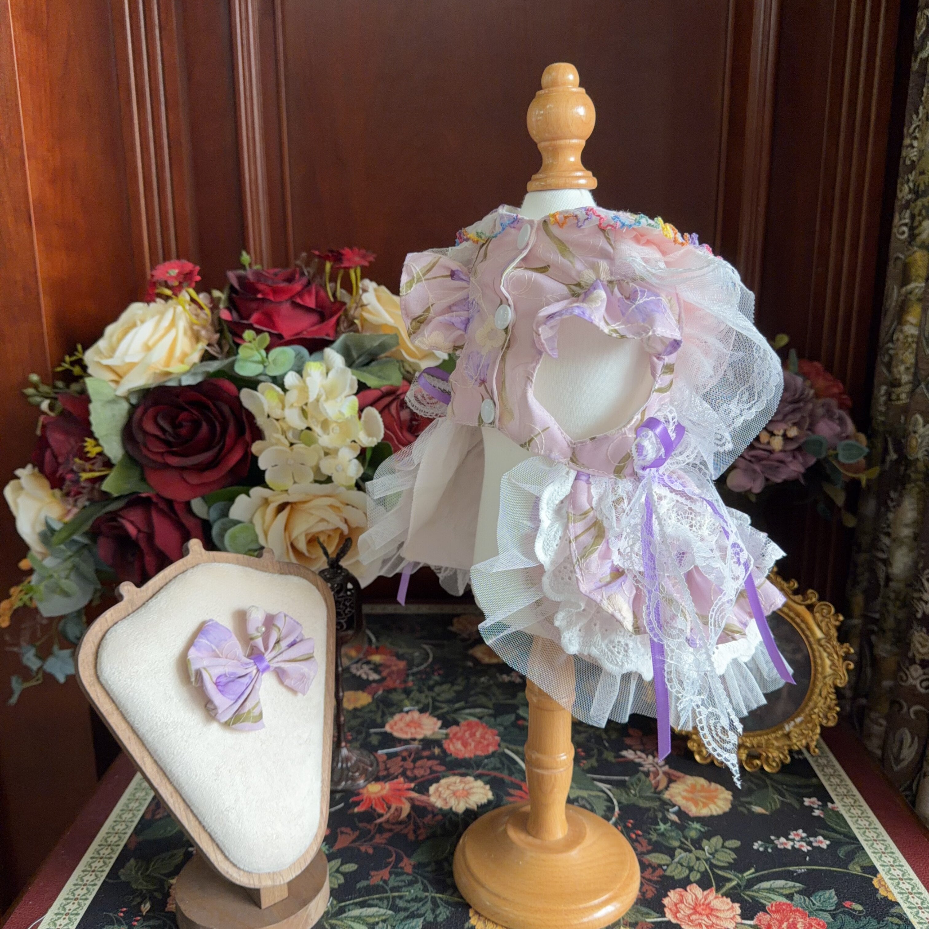 Amya - Purple Ribbon Lolita Pet Dress Pet Dress Amya