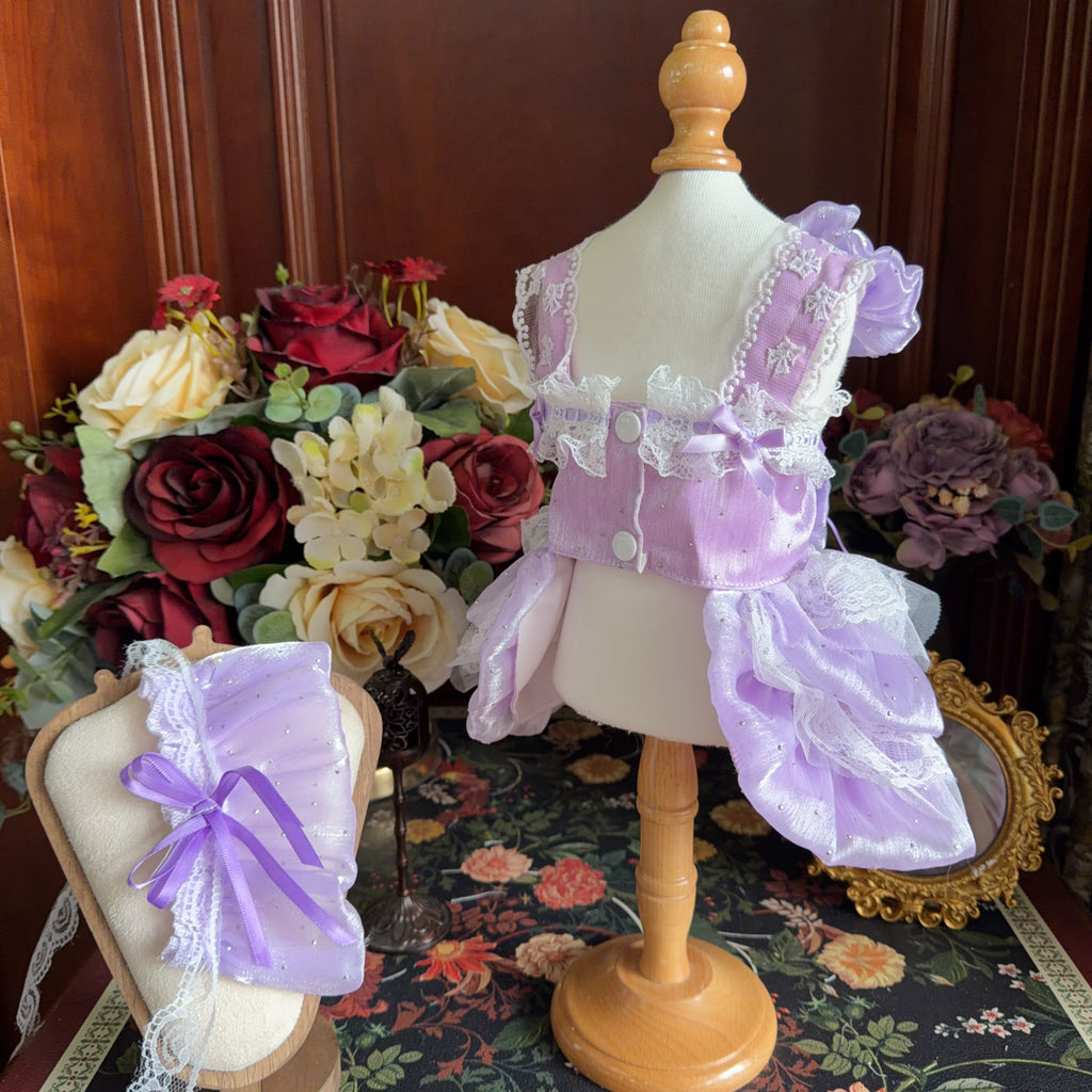Amya - Lavender Sparkle Lolita Pet Dress Pet Dress Amya