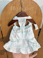 Ice Blue Satin Halter Pet Dress Pet Dress Miya