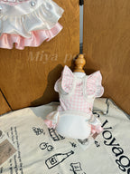 Pink Gingham Bunny Print Pet Dress Pet Dress Miya