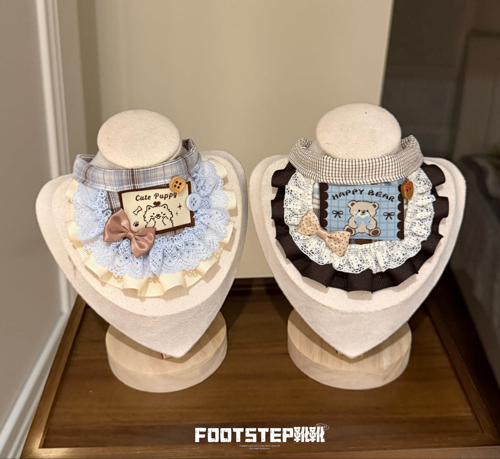 FOOTSTEP - Naughty Bear Double Ruffle Pet Bib Pet Bibs FOOTSTEP