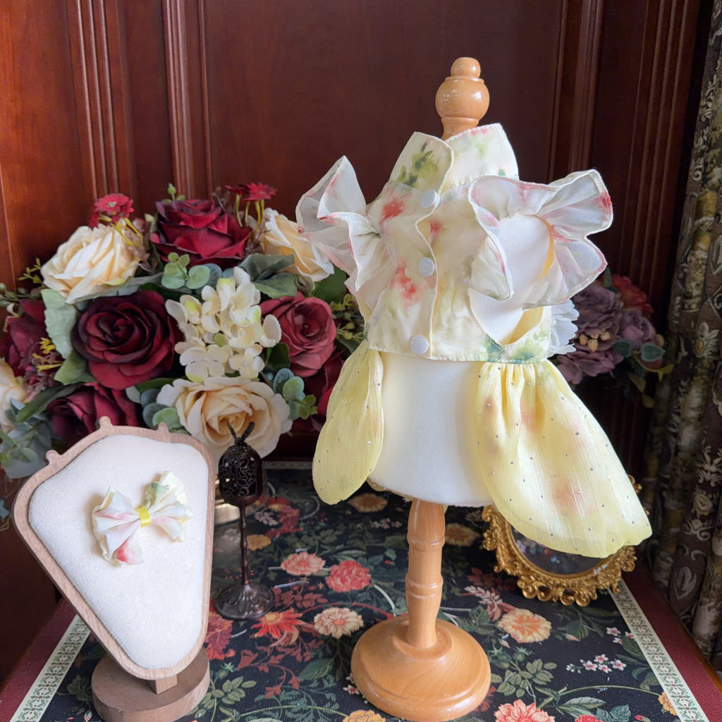 Amya - Sparkle Floral Lolita Pet Dress Pet Dress Amya