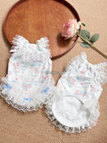 Bear Print Lace Camisole Pet Dress for Small Dogs & Cats Pet Dress Miya