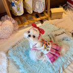 Fleece Lined Plaid Collar Pet Dress for Small Dogs & Cats Pet Dress Miya