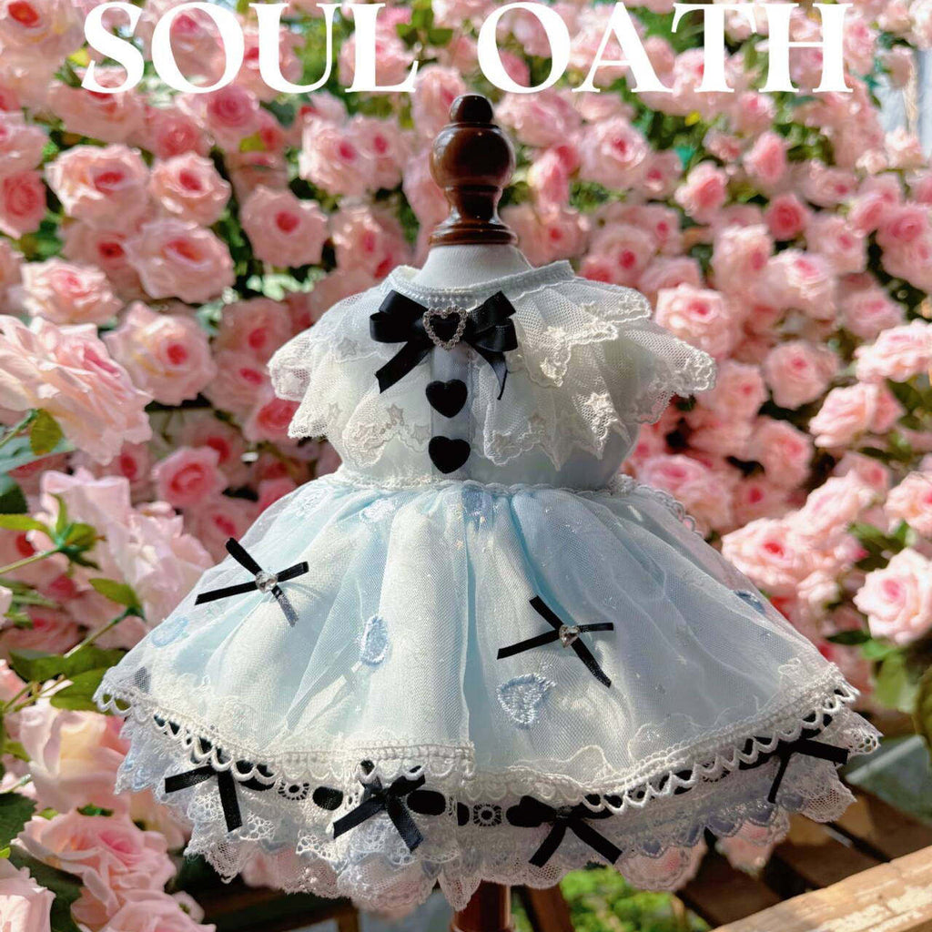 Alice in Wonderland Luxury Dog Dress Set | Princess Gown with Crown & Bonnet for Small Dogs Pet Dress SOUL OATH Dress XS