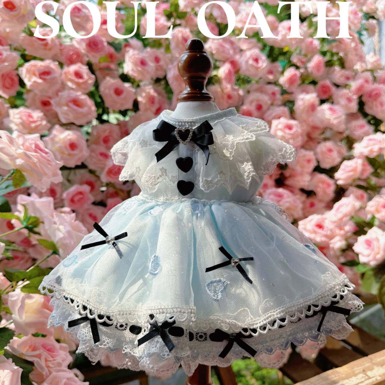 Alice in Wonderland Luxury Dog Dress Set | Princess Gown with Crown & Bonnet for Small Dogs Pet Dress SOUL OATH Dress XS
