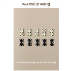Kawaii Bone Hair Clip Set for Small Dogs & Cats | Cute Pet Hair Accessories Pet Hair Clip wumeiziwang Classic Black & White Set