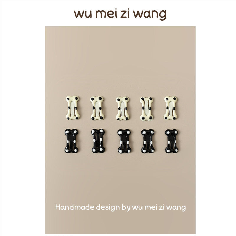 Kawaii Bone Hair Clip Set for Small Dogs & Cats | Cute Pet Hair Accessories Pet Hair Clip wumeiziwang Classic Black & White Set