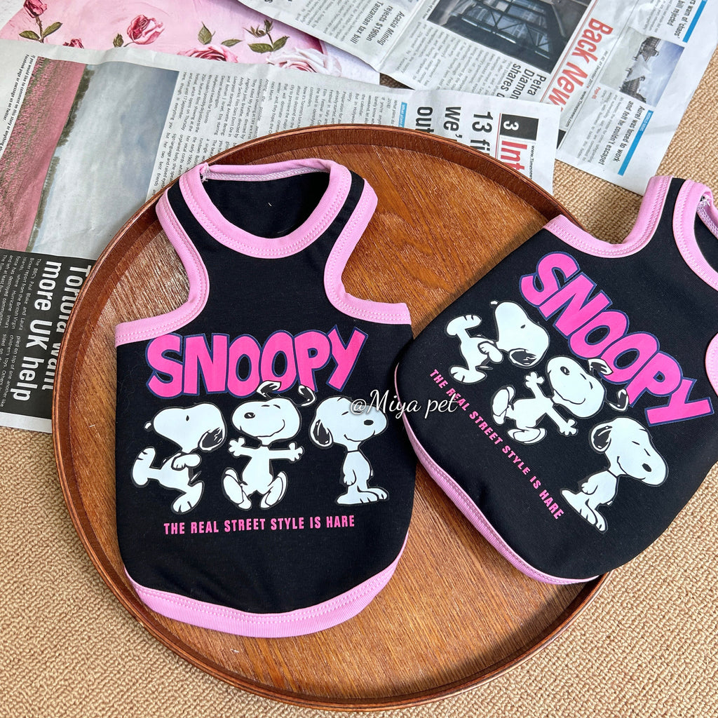 Cotton Printed Pet Tank Top Pet Top Miya XXS White Puppy