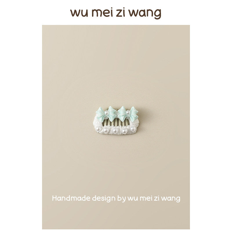 Pearl Bow Grooming Comb Clips for Small Dogs & Cats | Elegant Pet Hair Accessories Pet Hair Clip wumeiziwang 2 Approximately 2.3 cm / 0.91 in