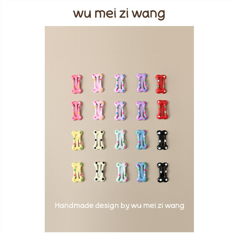 Kawaii Bone Hair Clip Set for Small Dogs & Cats | Cute Pet Hair Accessories Pet Hair Clip wumeiziwang Pastel Polka Dot Set