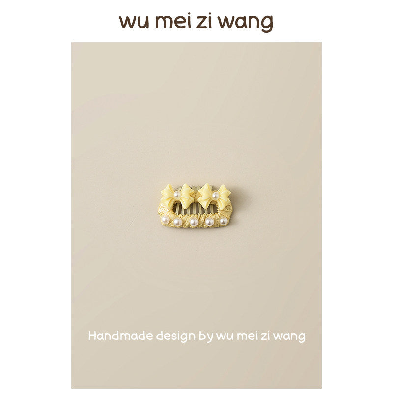 Pearl Bow Grooming Comb Clips for Small Dogs & Cats | Elegant Pet Hair Accessories Pet Hair Clip wumeiziwang 4 Approximately 2.3 cm / 0.91 in