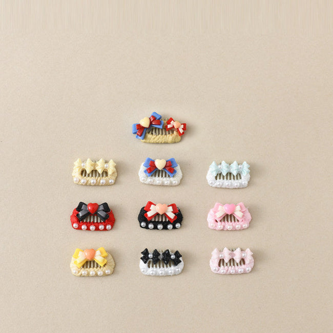 Pearl Bow Grooming Comb Clips for Small Dogs & Cats | Elegant Pet Hair Accessories Pet Hair Clip wumeiziwang All Approximately 2.3 cm / 0.91 in